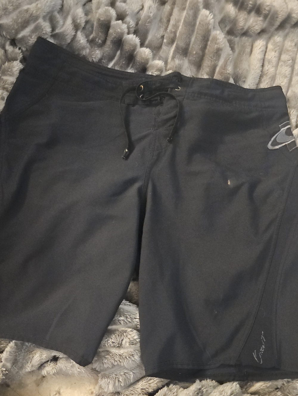 Men's Black Swim Board Shorts with Subtle Logo